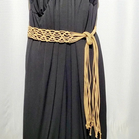 Southwest Boho Braided Leather & Fringe Belt - Picture 2 of 8